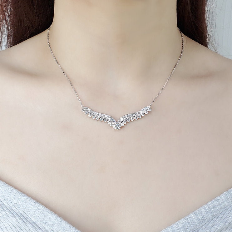 Angel wings bridal necklace diamond Pendant