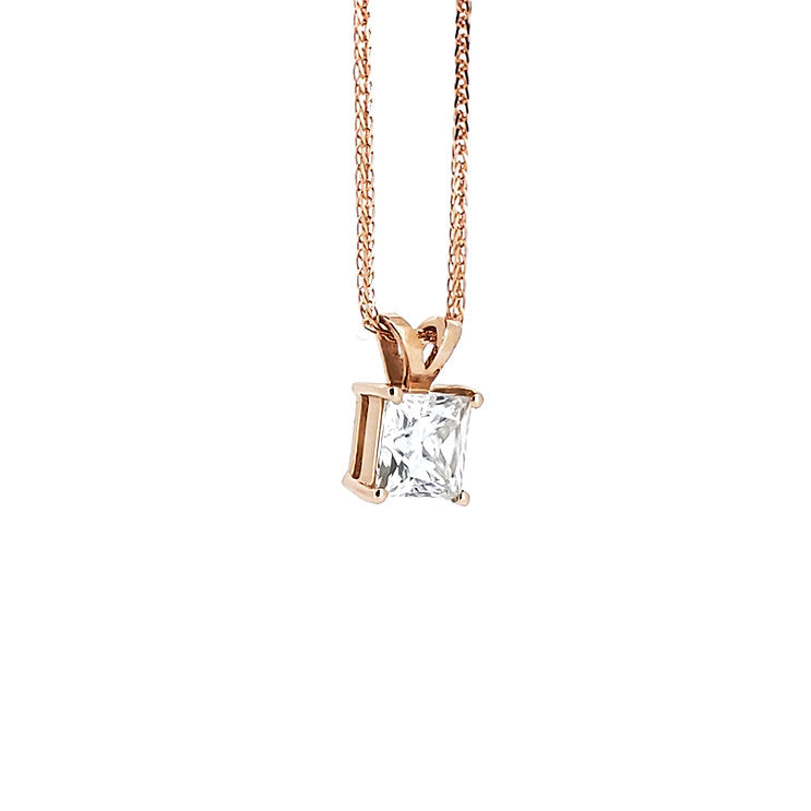Princess-cut 18K diamond Pendant