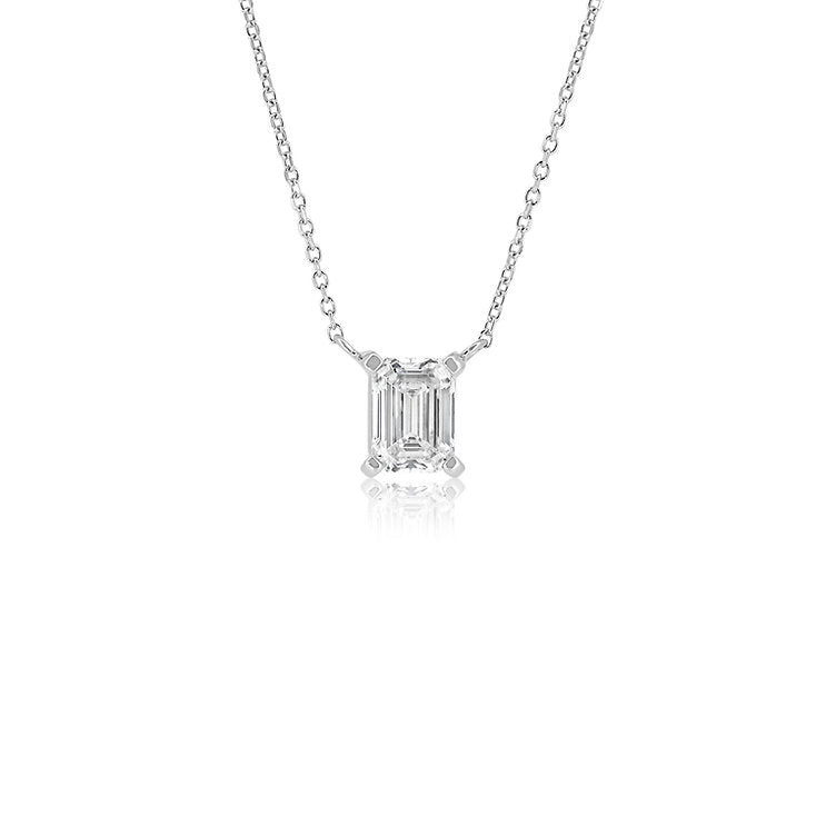 Simple rectangular sling tip 18K diamond Pendant