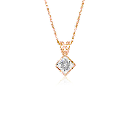 Princess-cut 18K  diamond pendant