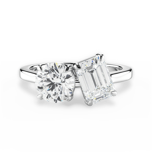 Two Stone Round Lab Diamond Ring