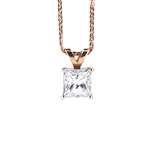 Princess-cut 18K diamond Pendant