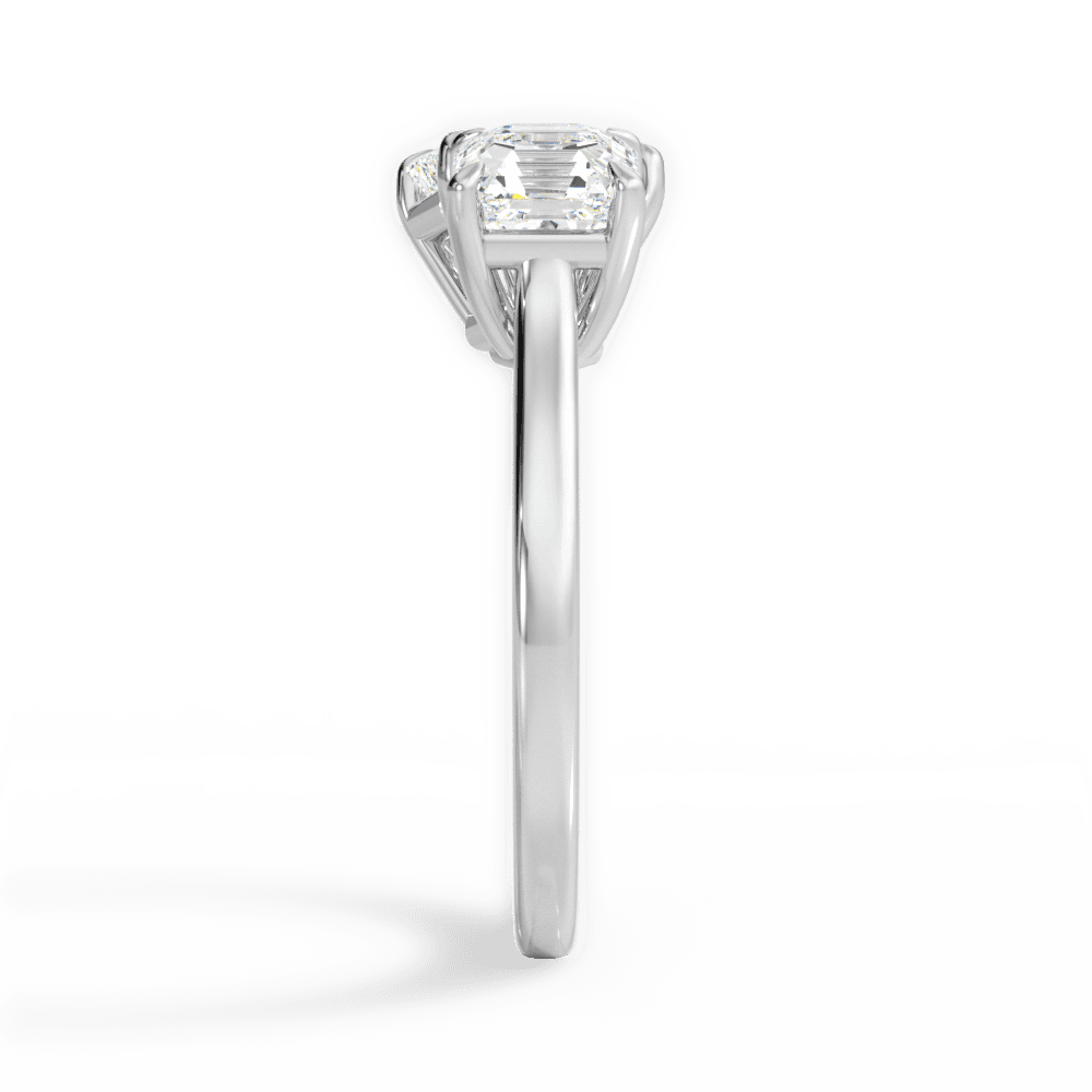 Two Stone Asscher Lab Diamond  Ring